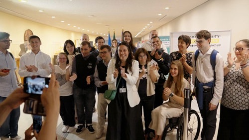 Il taglio del nastro all’Onu della mostra itinerante dedicata alla Carta di Solfagnano, documento finale del primo G7 Inclusione e Disabilità